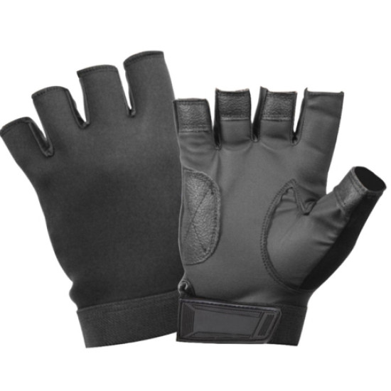 Leather Tactical Finger less Gloves